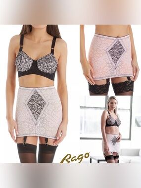 Rago Girdle L/30 Or 2X/34 Open Bottom 1357 Extra Firm Shapewear Slimming Tummy